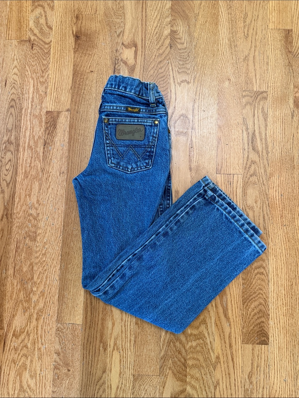 Wrangler Youth 9 Slim Kids Blue Straight-Leg Jeans Adjustable Waist